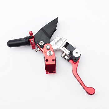 Рычаг (ручка) сцепления складной (неломайка) под два пальца CNC Red